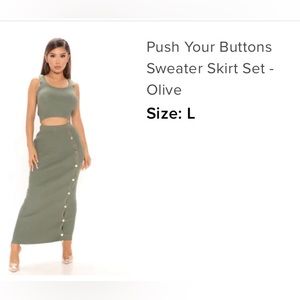 Fashion Nova “Push Your Buttons” Sweater Skirt Set
